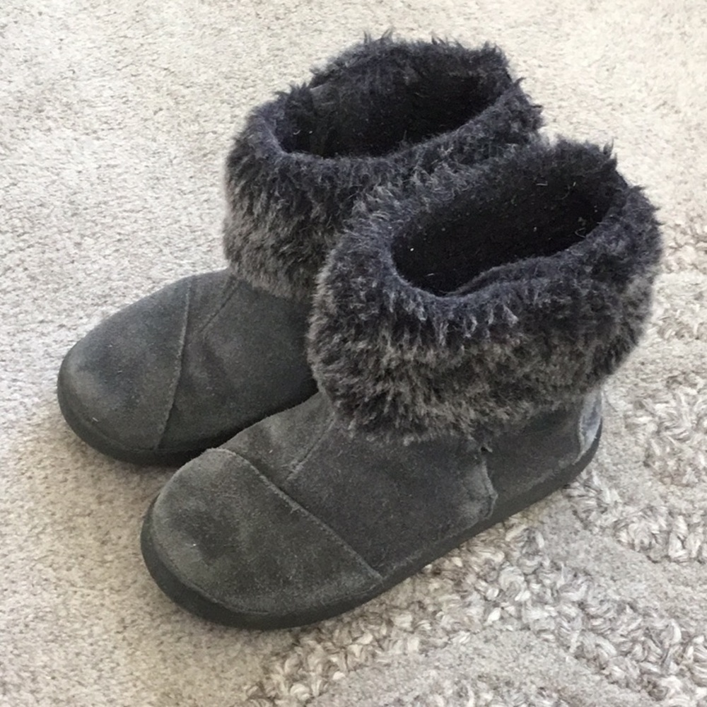 Toms Girls Sz 9T Gray Winter Boots